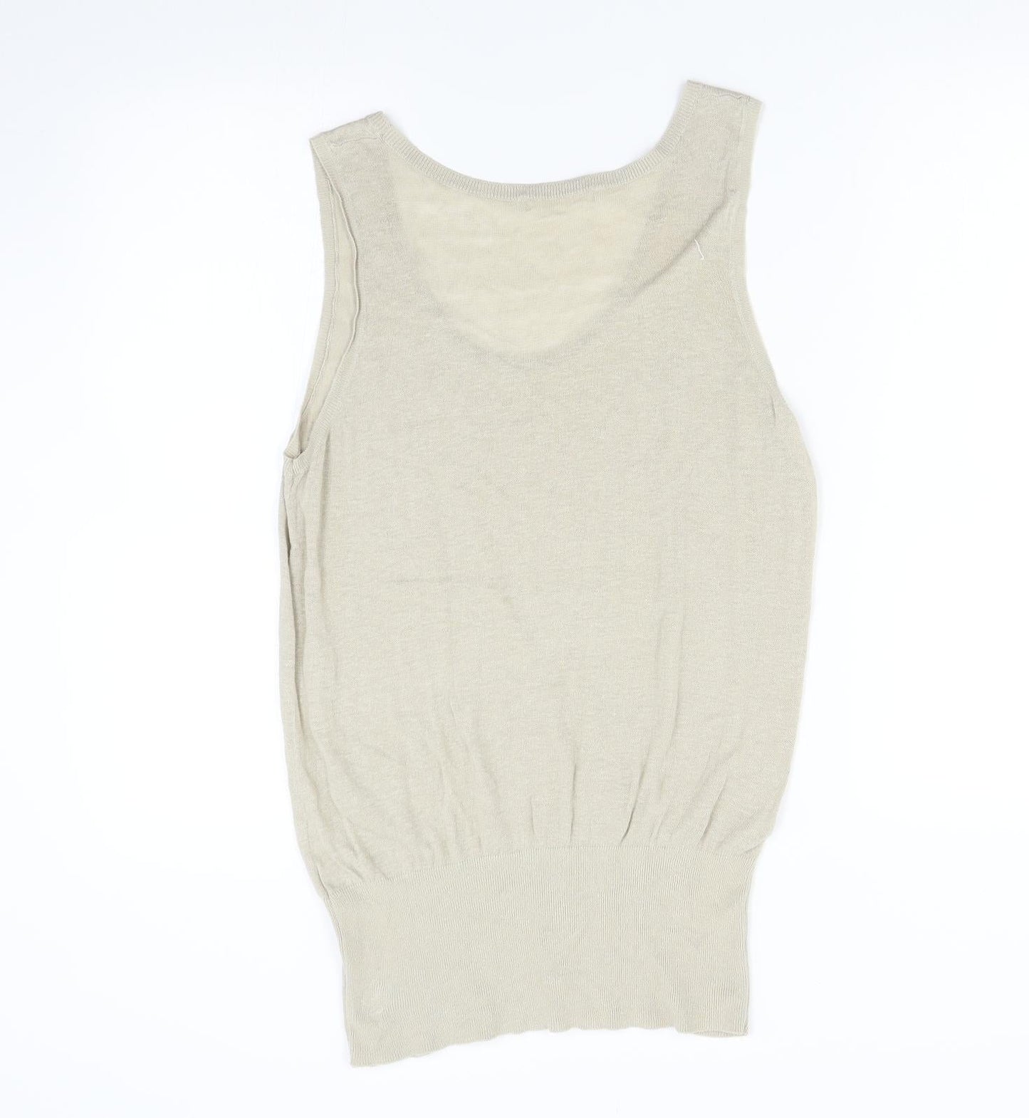 M&S Womens Beige  Knit Vest Jumper Size S