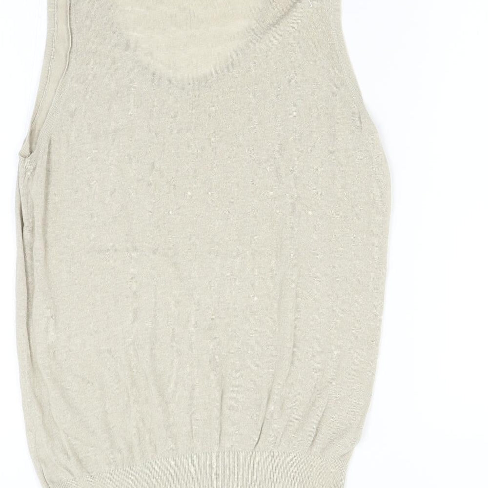 M&S Womens Beige  Knit Vest Jumper Size S