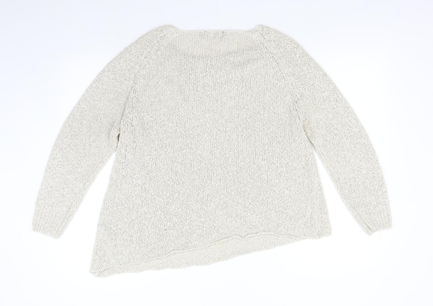 New Look Womens Beige  Knit Pullover Jumper Size 14  - Asymmetrical Hem