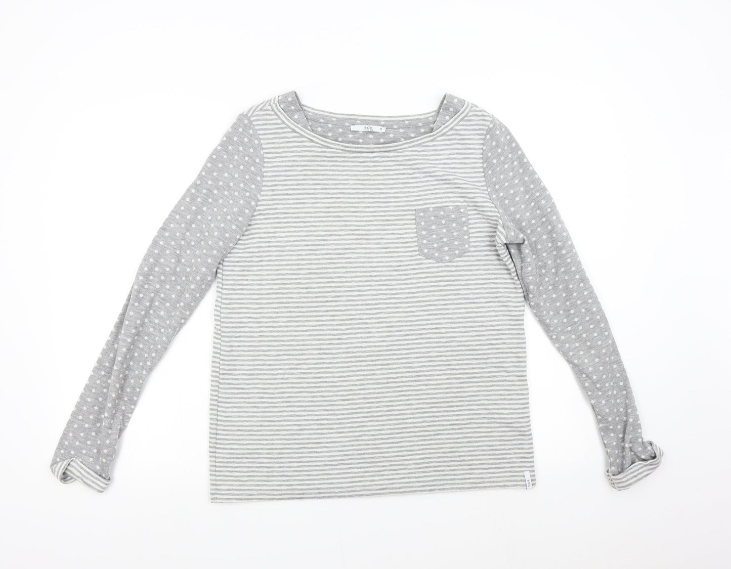 EDC Womens Grey Striped  Top Pyjama Top Size M