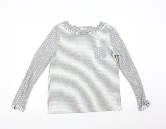 EDC Womens Grey Striped  Top Pyjama Top Size M