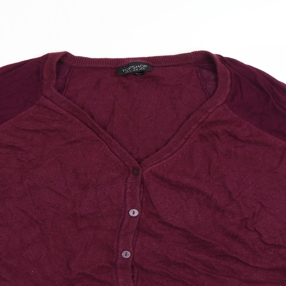 Topshop Womens Purple   Cardigan Jumper Size 14