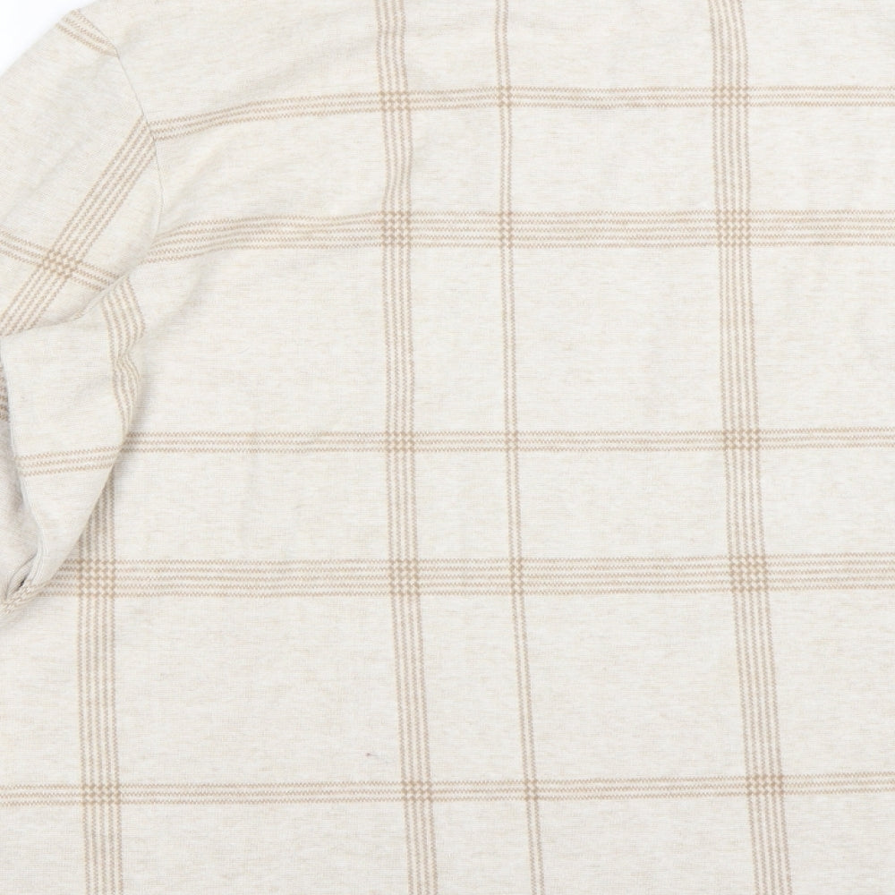 M&S Womens Beige Check  Pullover Jumper Size 14