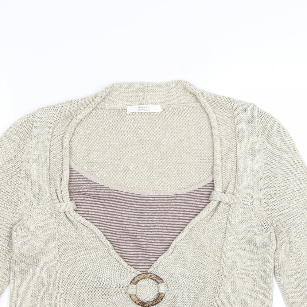 M&S Womens Beige   Pullover Jumper Size 8