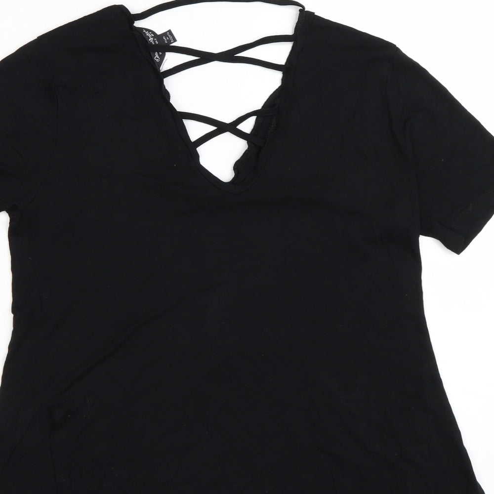 Miss Selfridge Womens Black   Basic T-Shirt Size 6