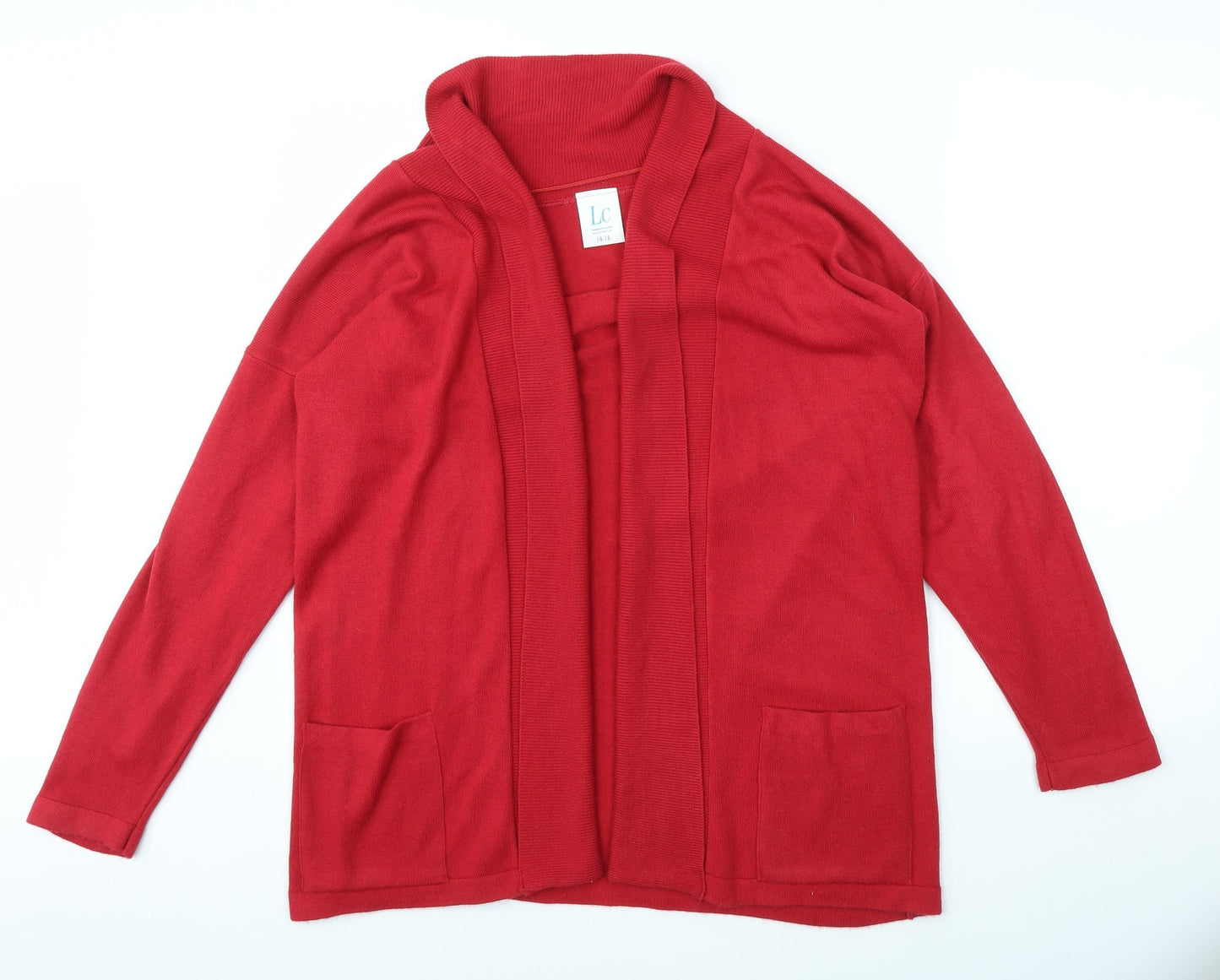 LC Womens Red   Cardigan Jumper Size 14