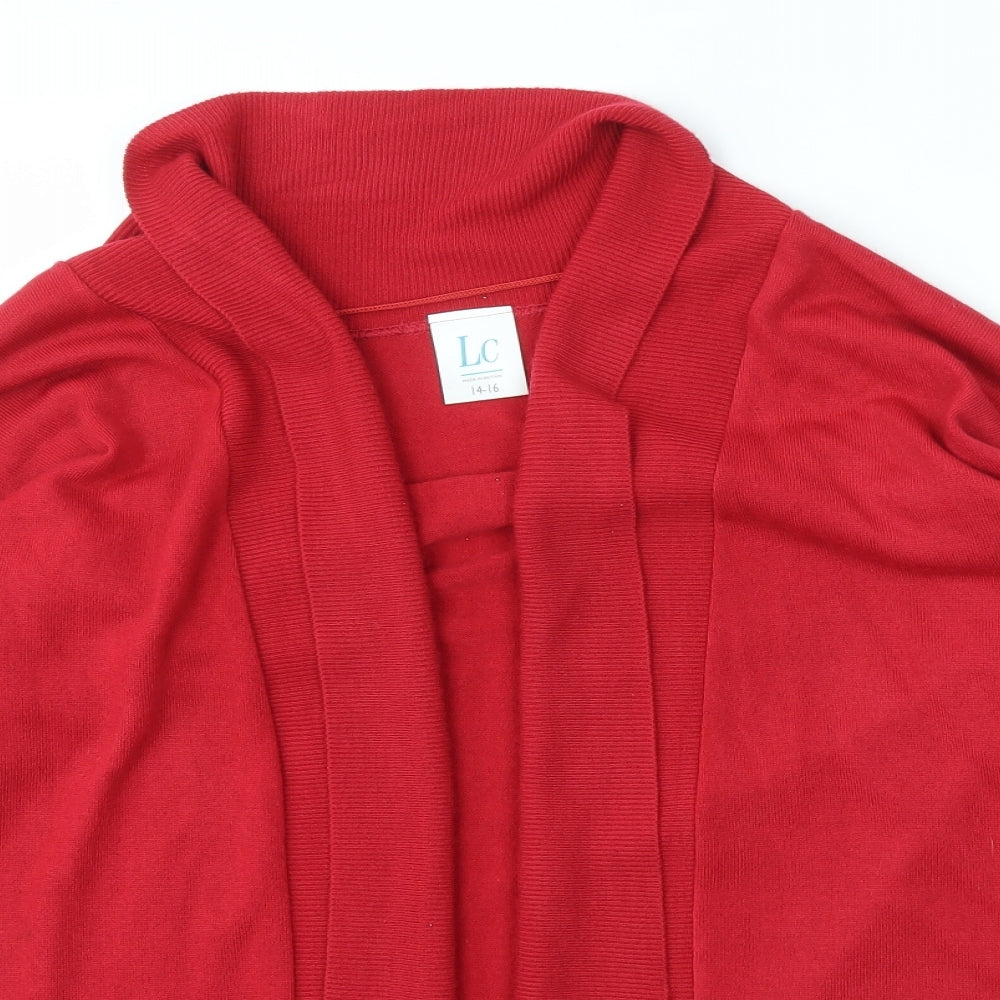 LC Womens Red   Cardigan Jumper Size 14