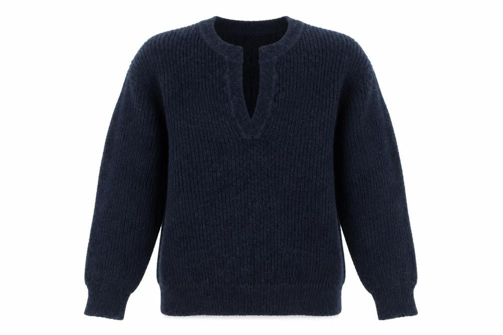 Front view of L.O.G.G women’s blue jumper, size S