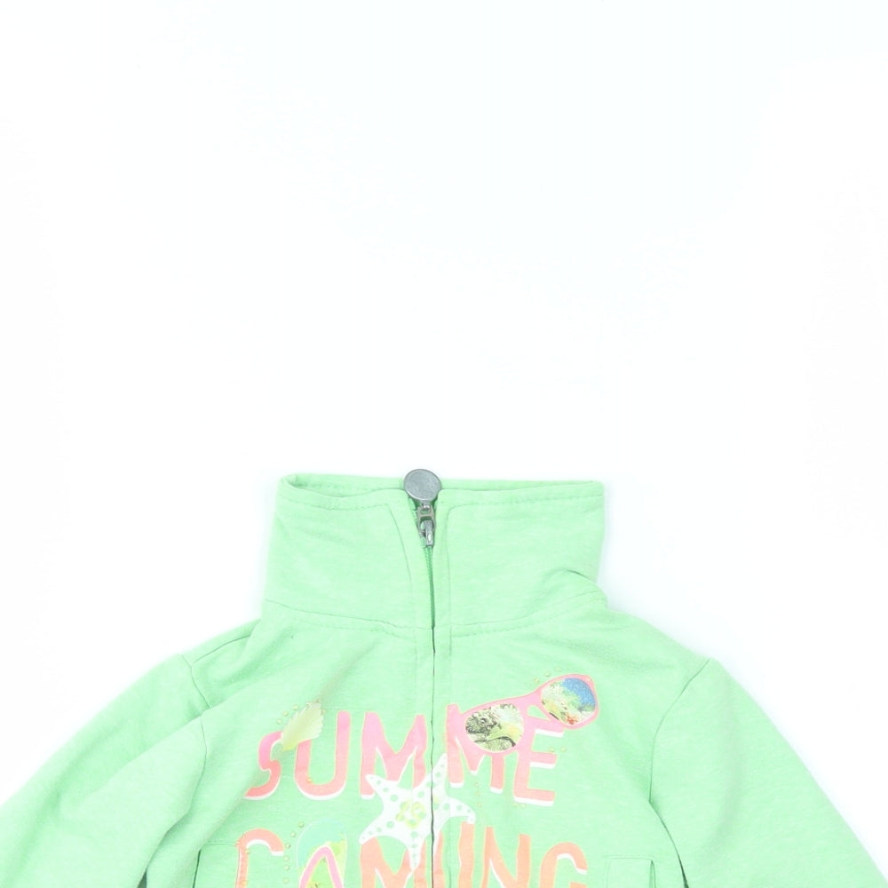 YES  I DO Girls Green   Full Zip Jumper Size 12-18 Months
