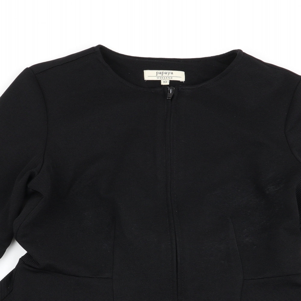 Papaya Womens Black   Full Zip Jumper Size 10