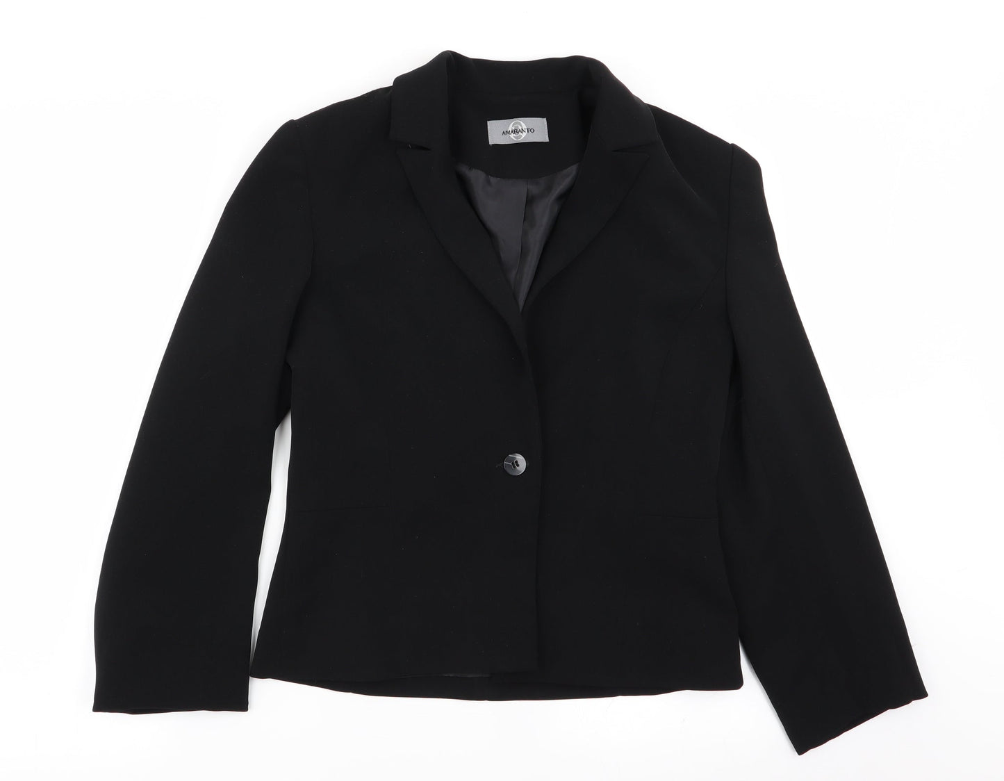 AMARANTO Womens Black   Jacket Blazer Size 10