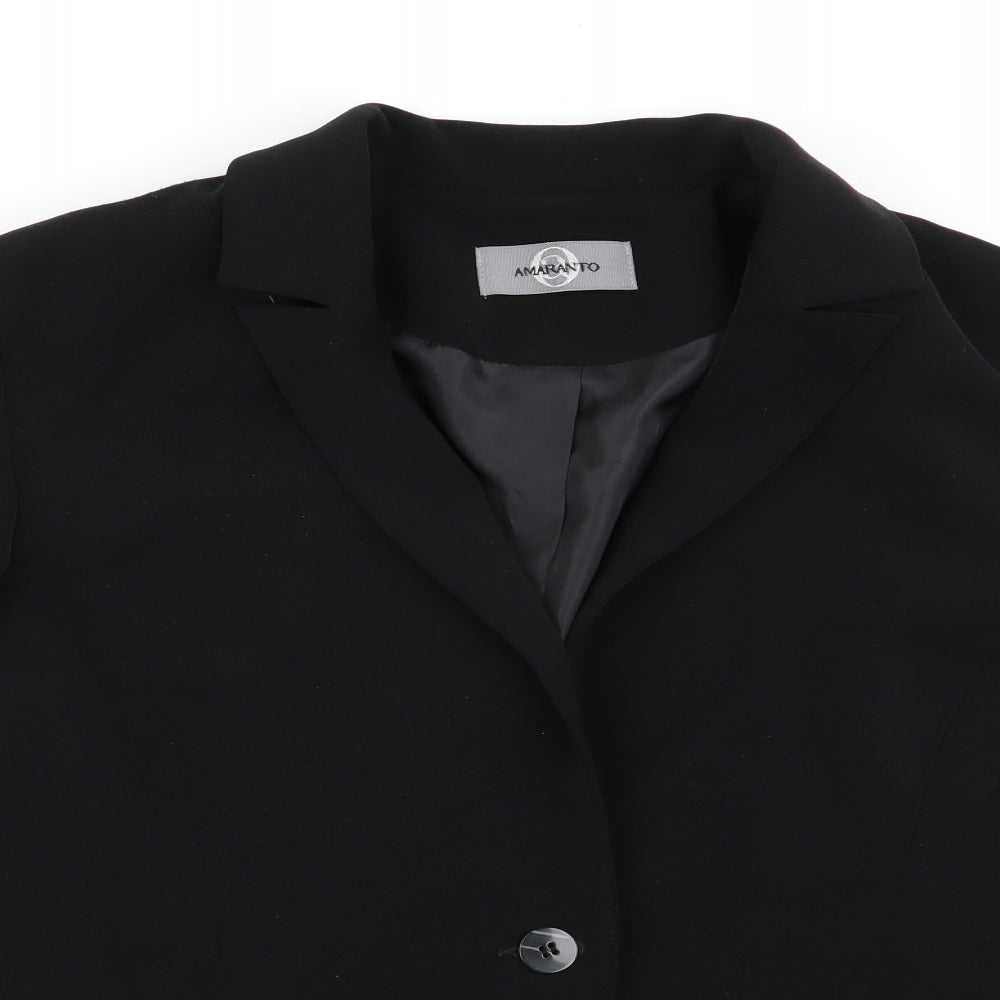 AMARANTO Womens Black   Jacket Blazer Size 10