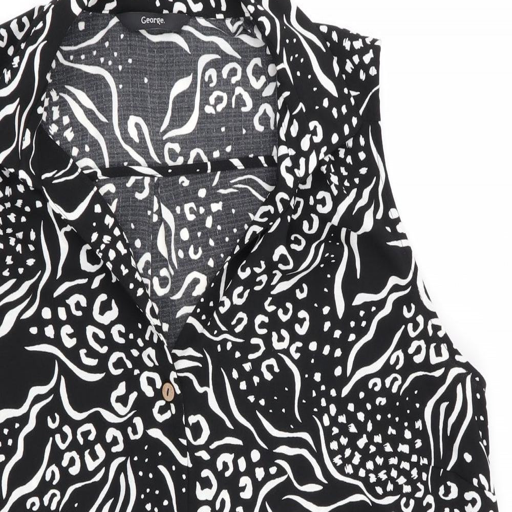Asda George Womens Black Geometric  Basic Blouse Size 16