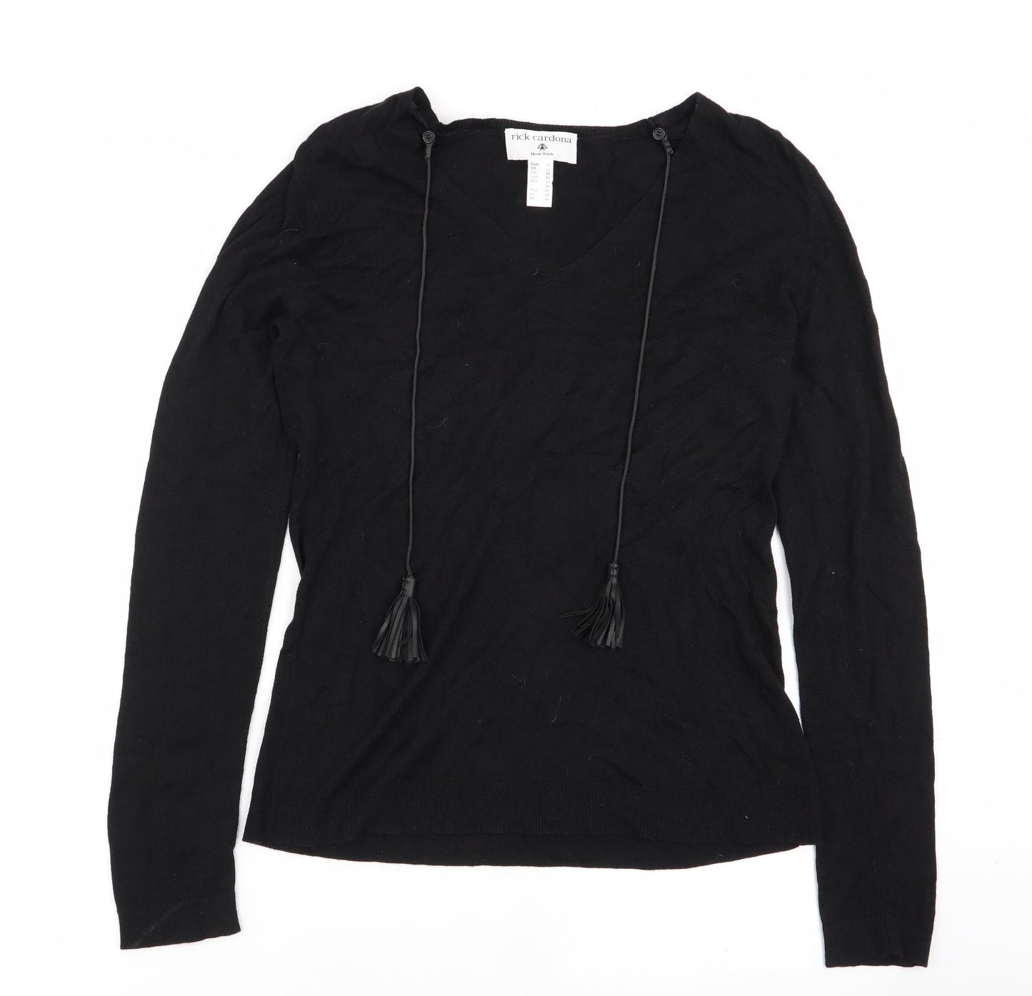 Rick Cardona Womens Black   Pullover Jumper Size 12