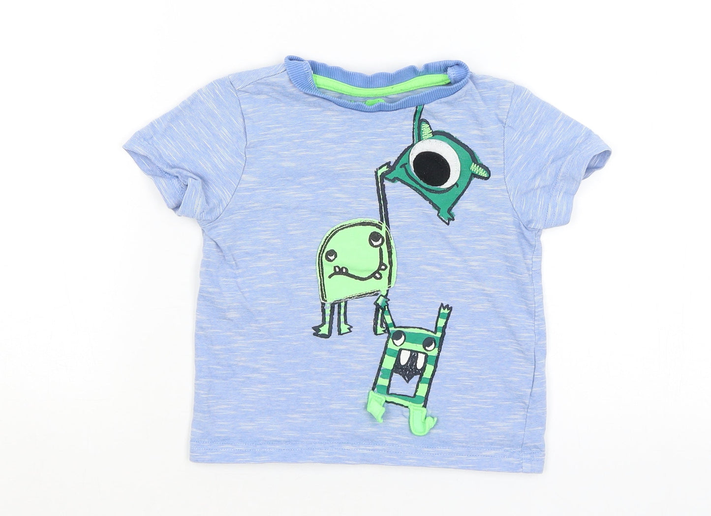 F&F Baby Blue   Basic T-Shirt Size 18-24 Months  - Monsters