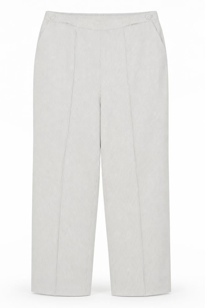 Bonmarché Womens Grey Striped Trousers Size 18 L27 in