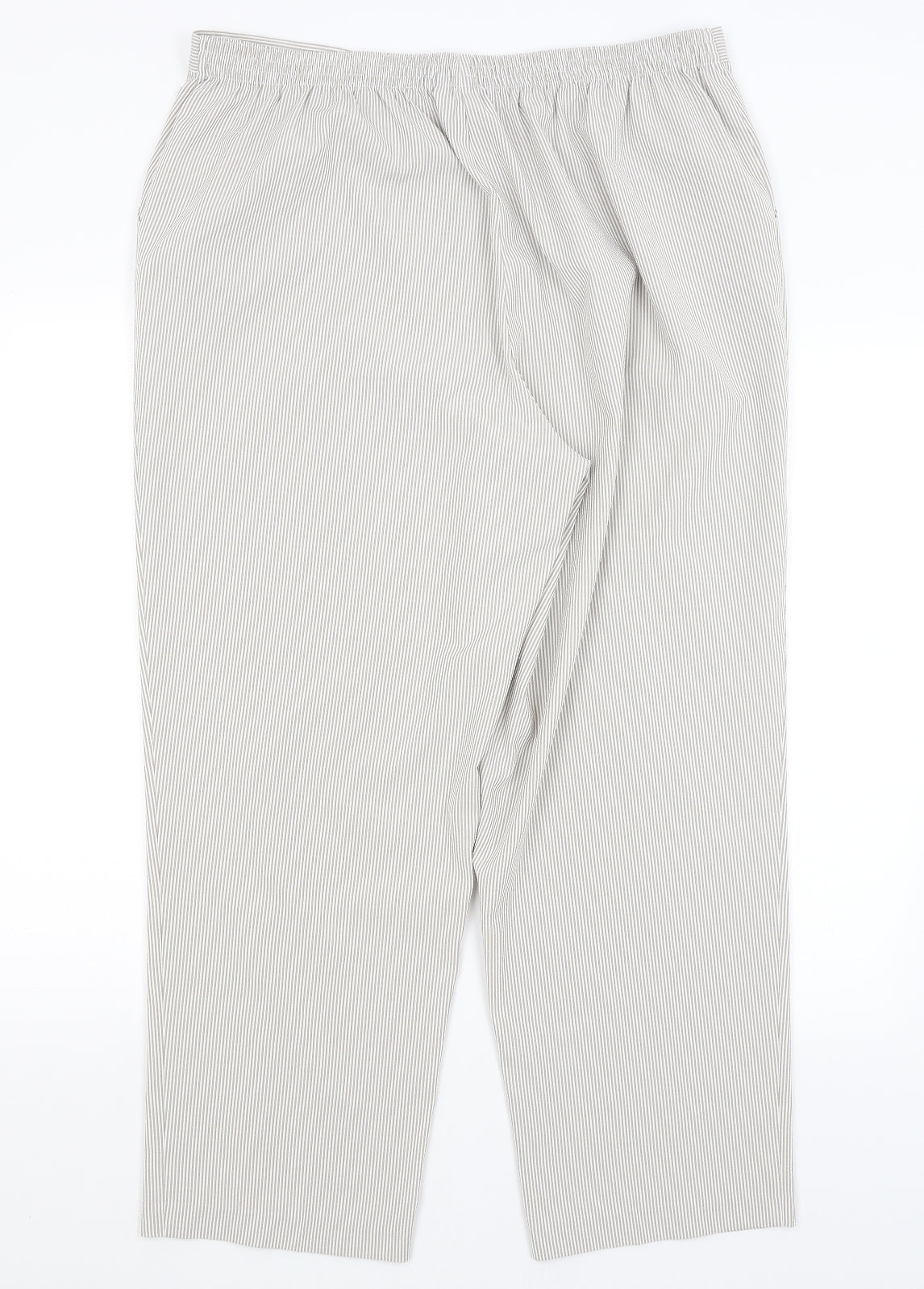 BM Womens Grey Striped  Trousers  Size 18 L27 in