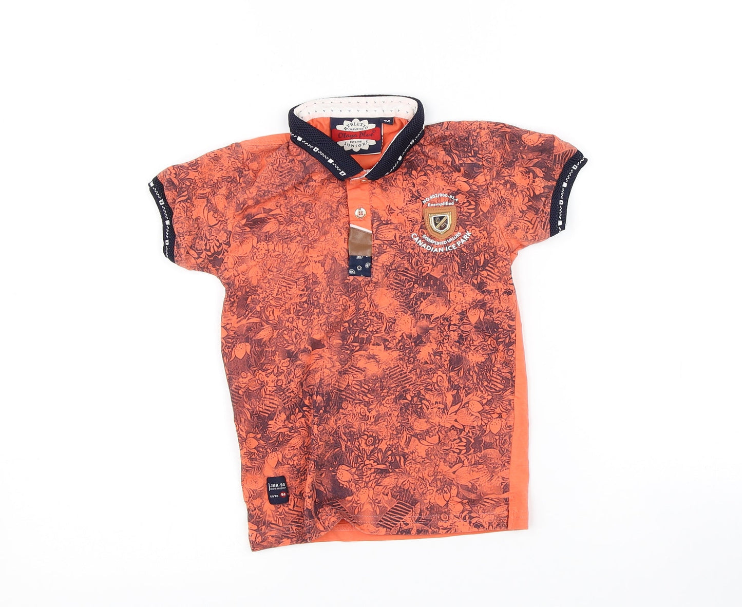 otaya plus Girls Orange Floral   Polo Size 5 Years