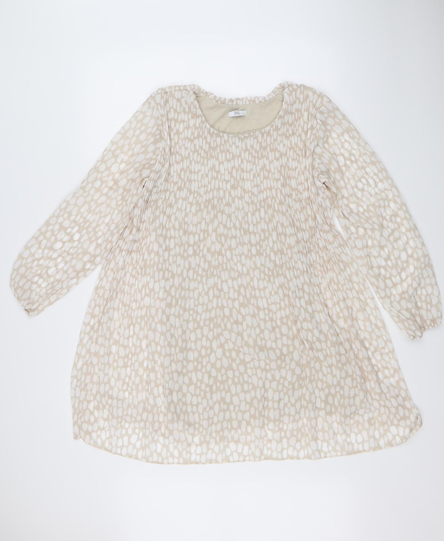 J&L Womens Beige Polka Dot  Shift  Size 8
