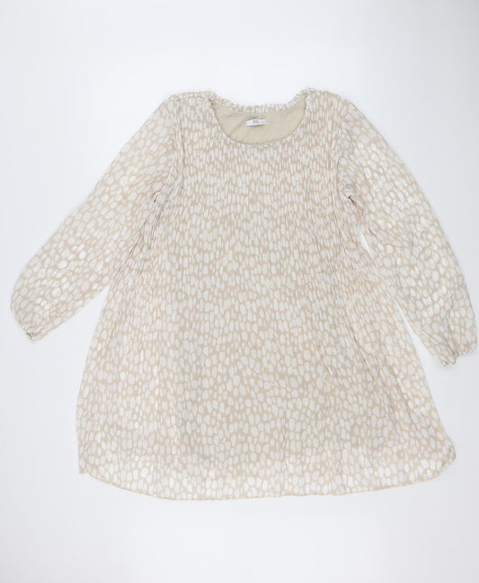 J&L Womens Beige Polka Dot  Shift  Size 8