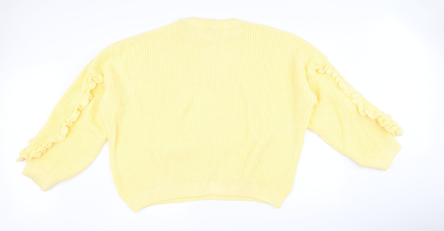 Dorothy Perkins Womens Yellow   Pullover Jumper Size S