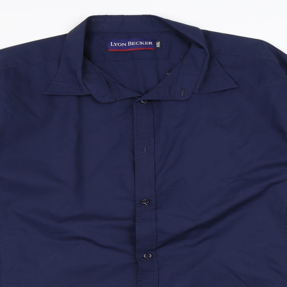Lyon Becker Mens Blue    Button-Up Size 2XL