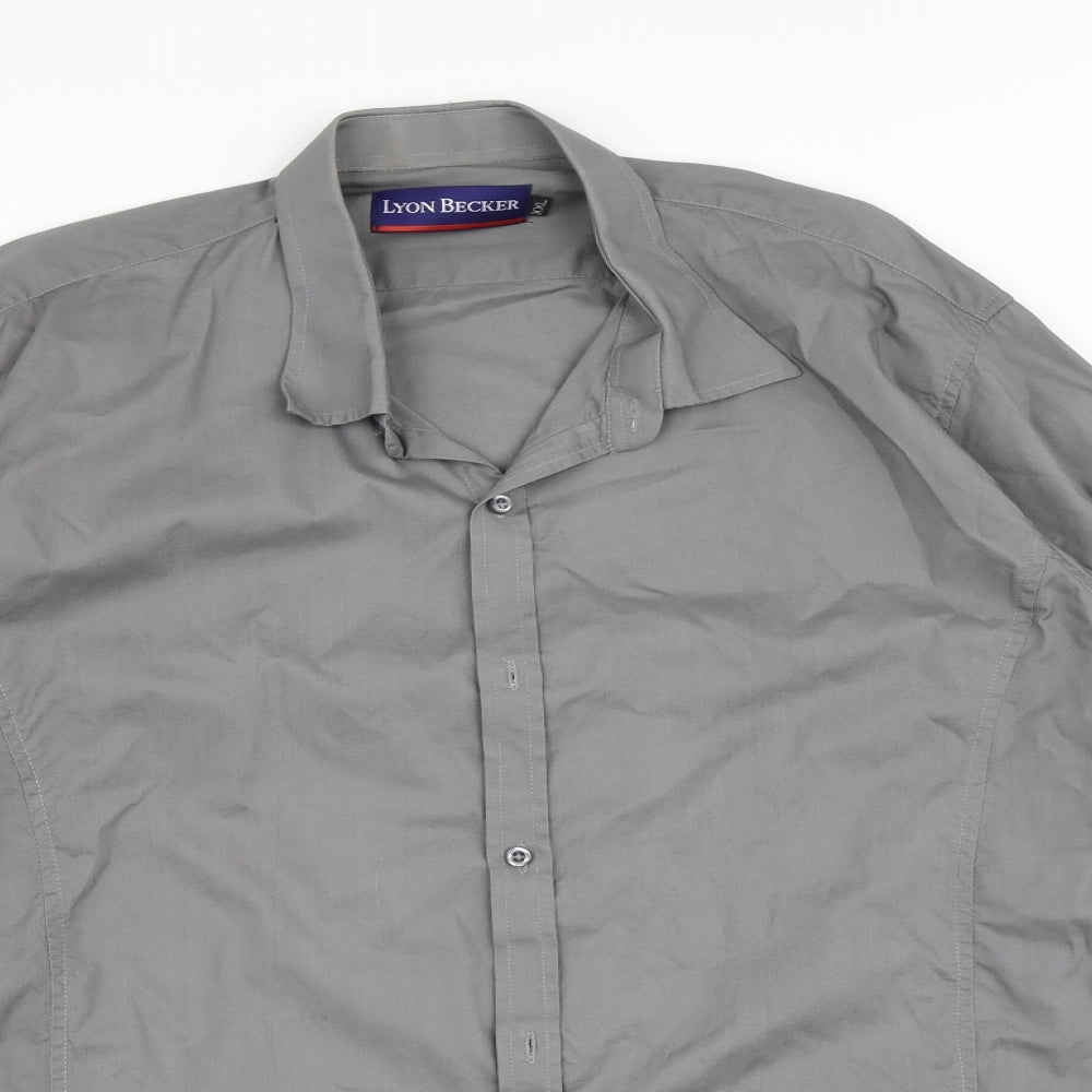 Lyon Becker Mens Grey    Button-Up Size 2XL