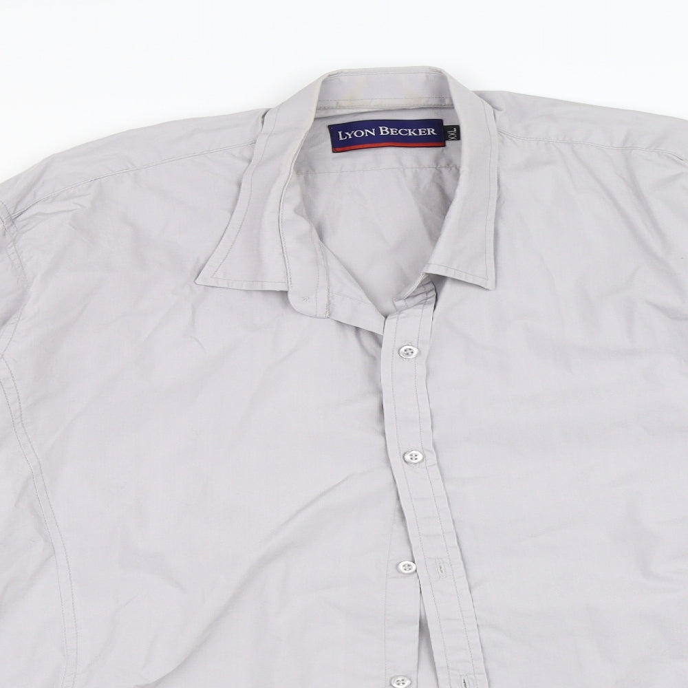 Lyon Becker Mens Grey    Button-Up Size 2XL