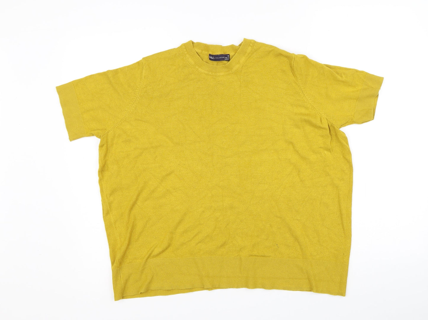 Marks and Spencer Womens Yellow   Pullover Jumper Size 16