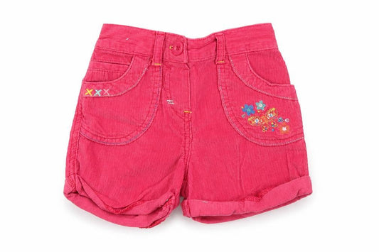 Front view of F&F girls’ pink floral corduroy capri jeans, size 18, months