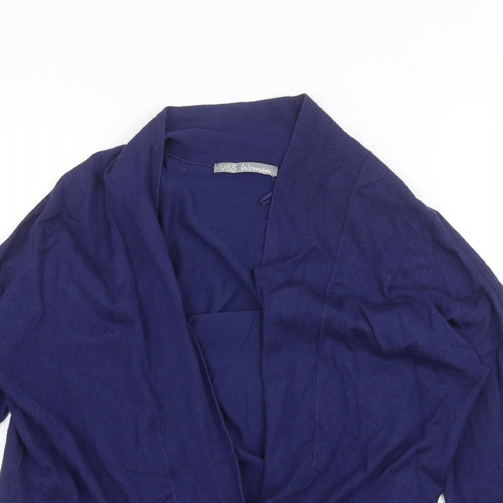 M&S Womens Blue   Cardigan Jumper Size M