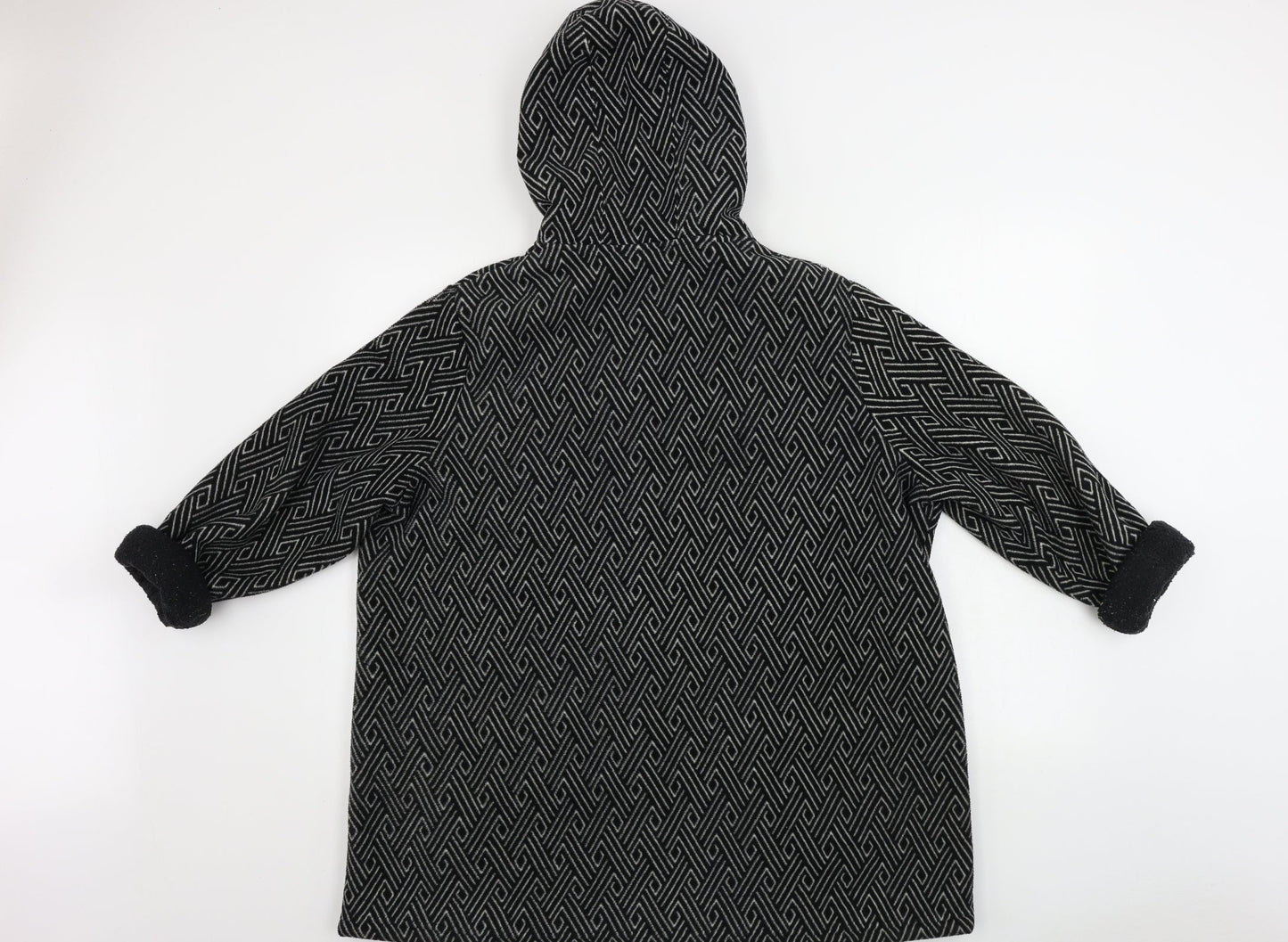 Bonmarché  Womens Black Geometric  Jacket Coat Size L