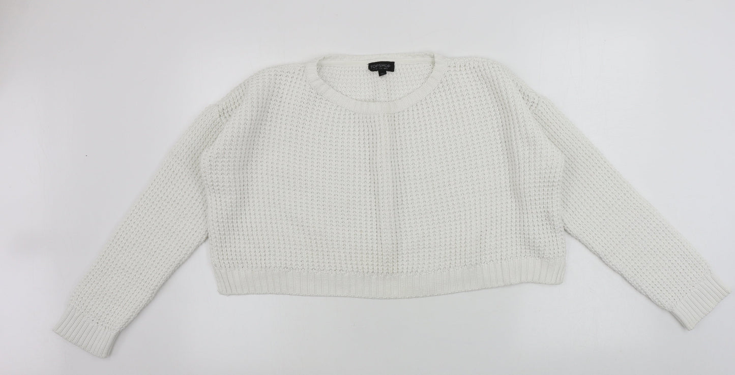 Topshop  Womens White   Pullover Jumper Size 12