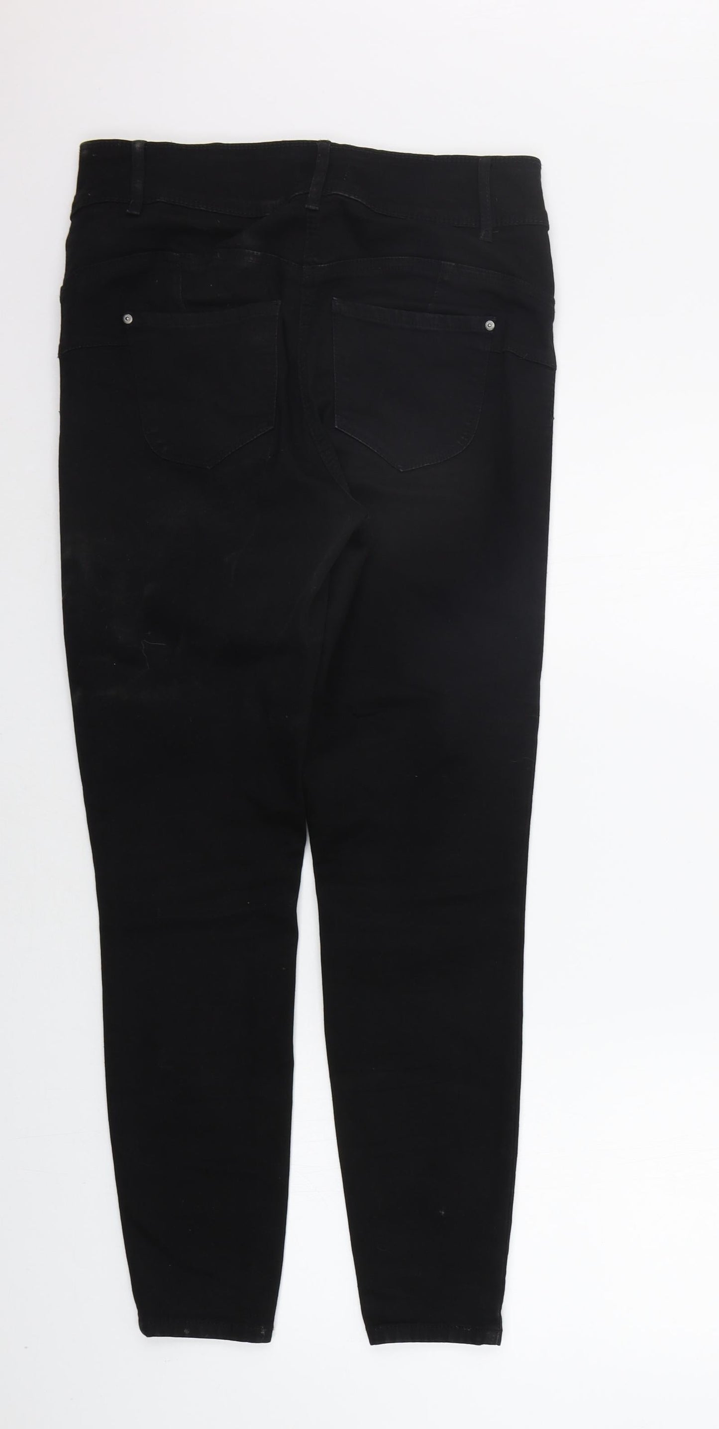 Papaya Womens Black   Trousers  Size 12 L27 in