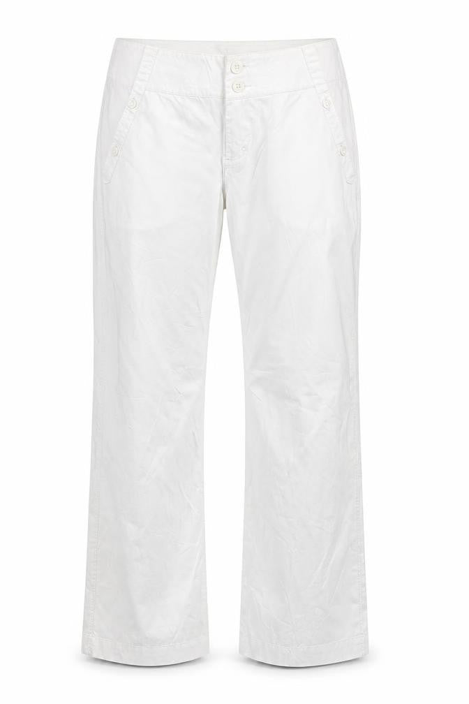 Front view of Mexx women’s white trousers, size UK 12, 27-inch leg