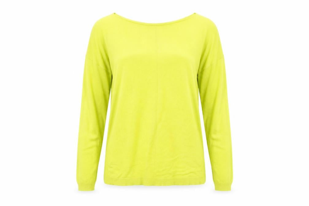 Front view of Atmosphere women’s yellow jumper, size UK 10