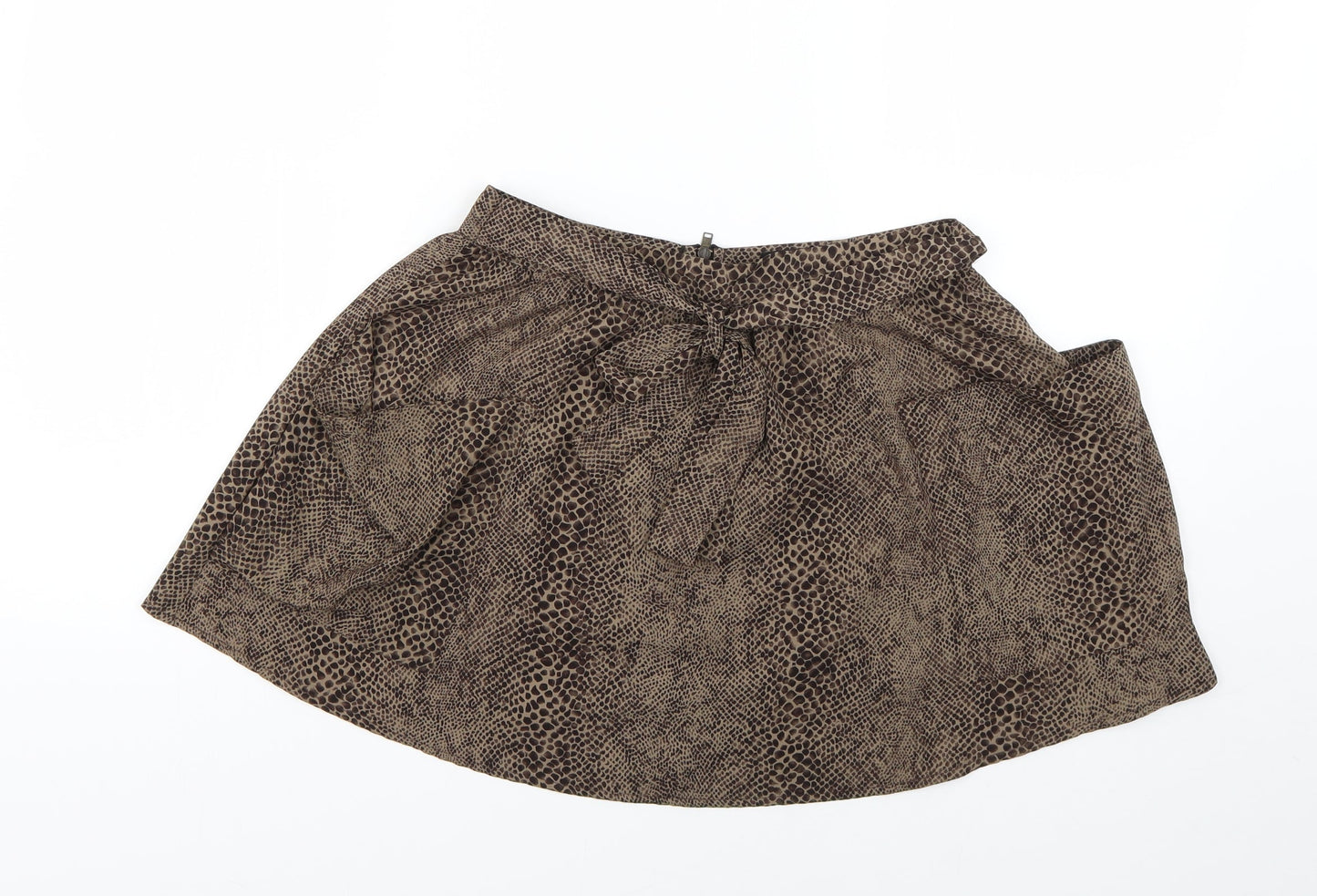 Topshop Womens Brown Animal Print  Mini  Size 8