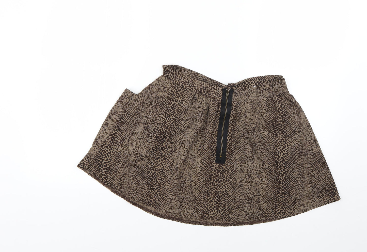 Topshop Womens Brown Animal Print  Mini  Size 8