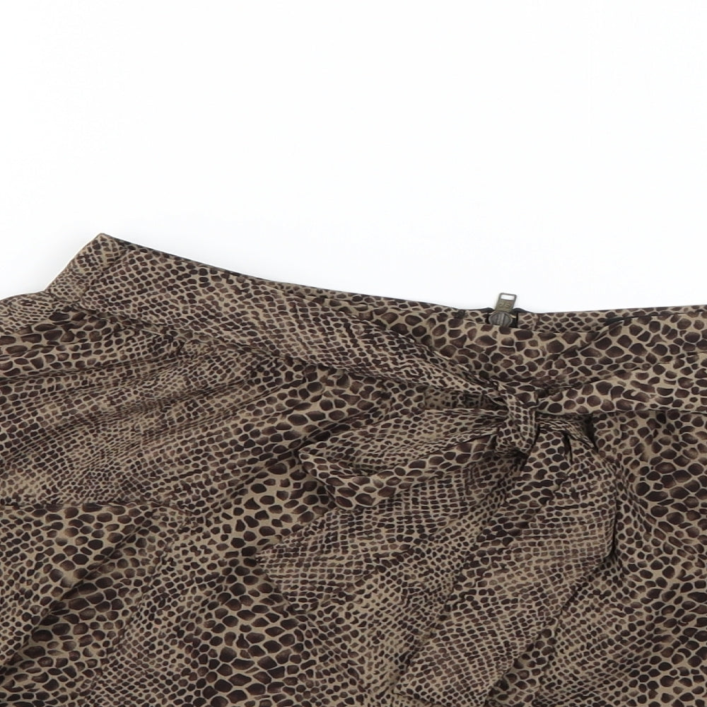 Topshop Womens Brown Animal Print  Mini  Size 8