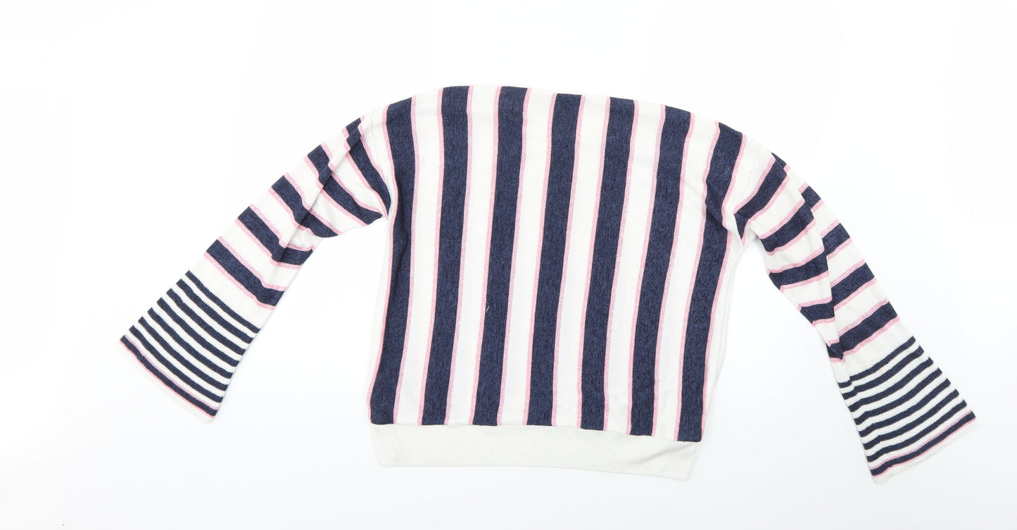 Marks and Spencer Womens Multicoloured Striped  Pullover Jumper Size 16