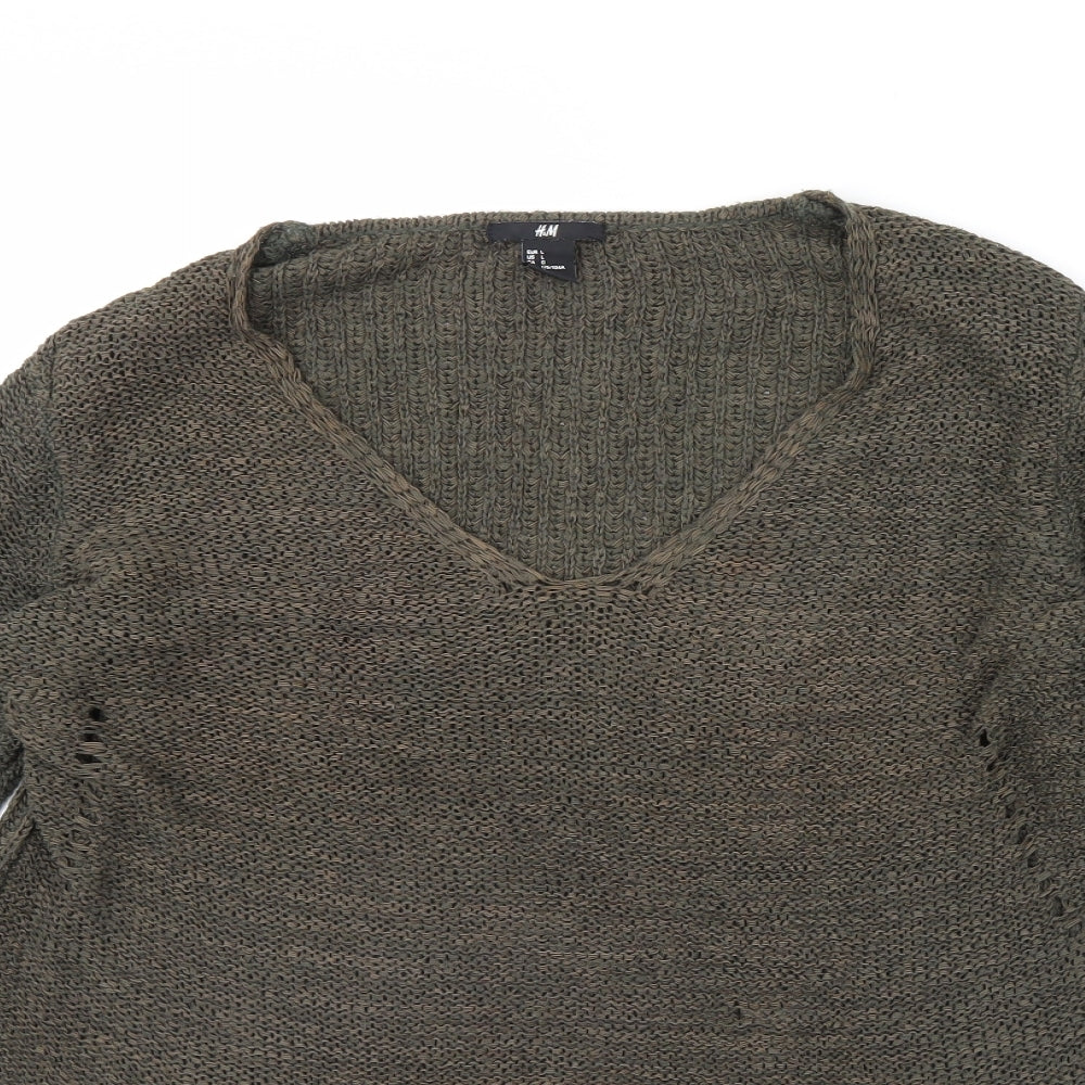 H&M Womens Green   Pullover Jumper Size L