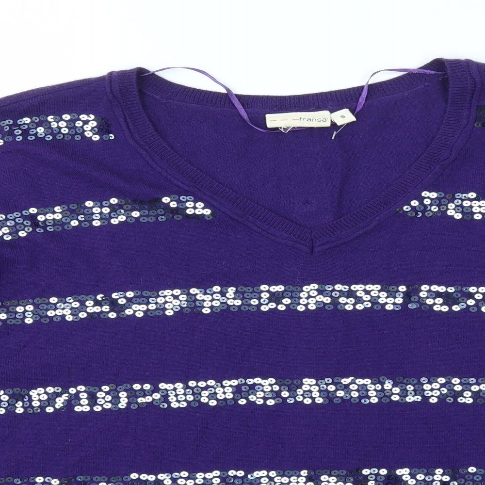 FRANSA Womens Purple   Pullover Jumper Size S