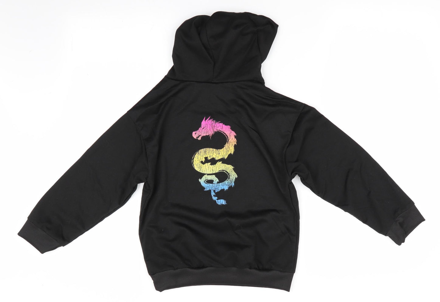 Preworn Girls Black   Pullover Hoodie Size 8 Years