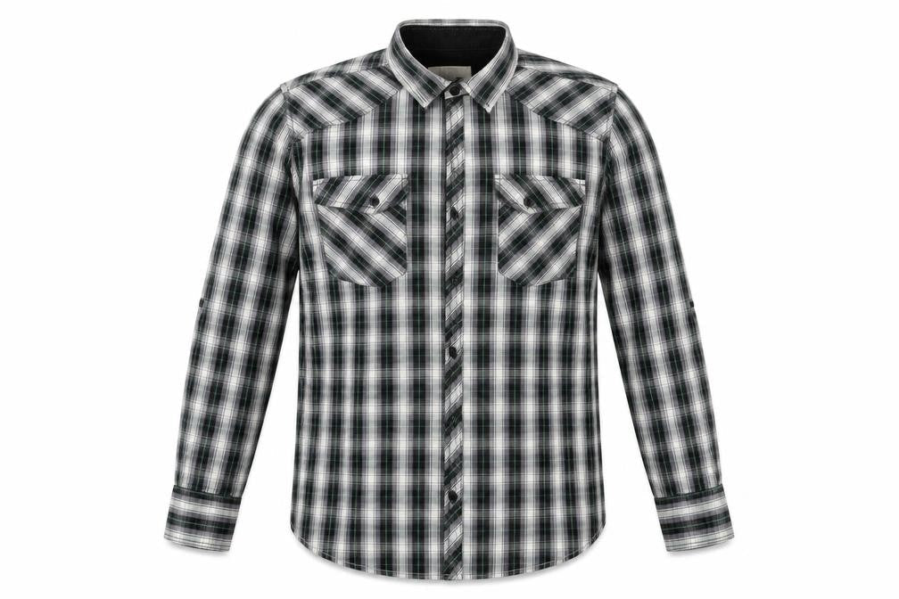 Cedarwood State Mens Black Check Button-Up Size M