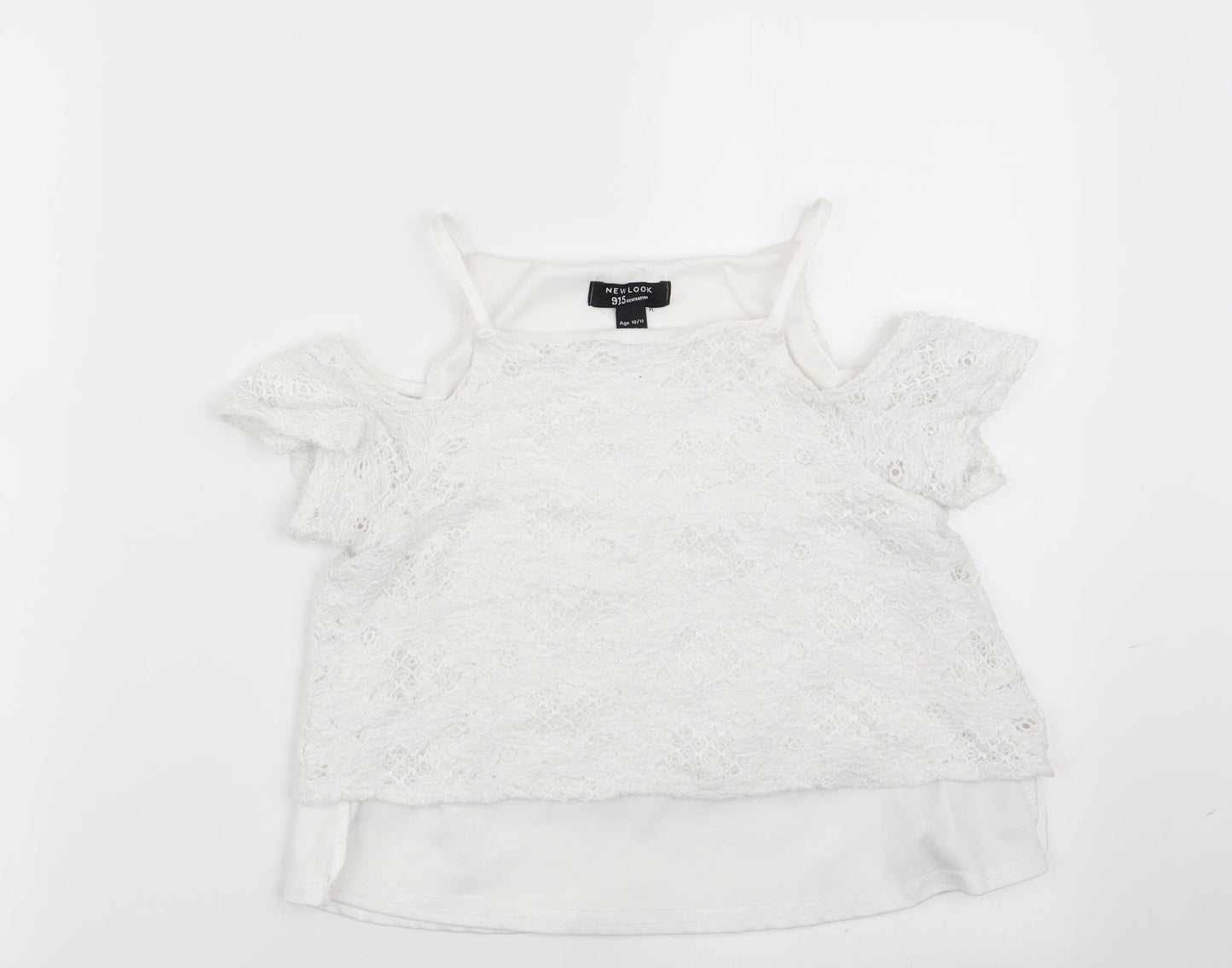 New Look Girls White Floral  Tunic T-Shirt Size 10-11 Years
