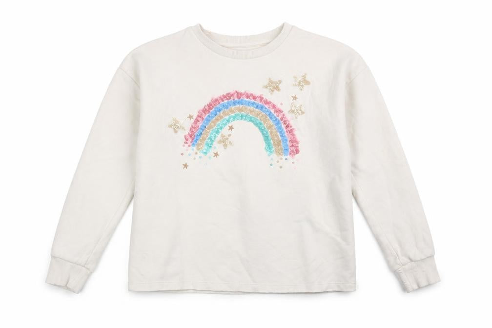 F&F Girls Ivory   Pullover Sweatshirt Size 10-11 Years