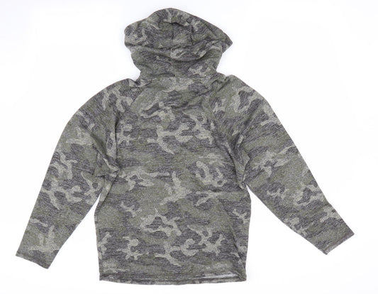 Florence and Fred Womens Green Camouflage  Pullover Hoodie Size 6