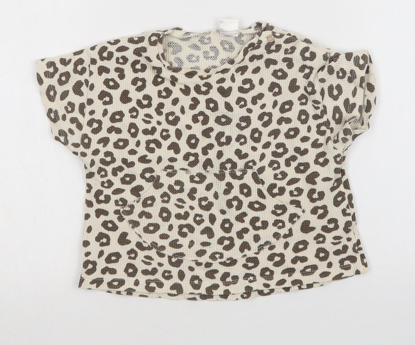 Preworn Girls Multicoloured Animal Print  Basic T-Shirt