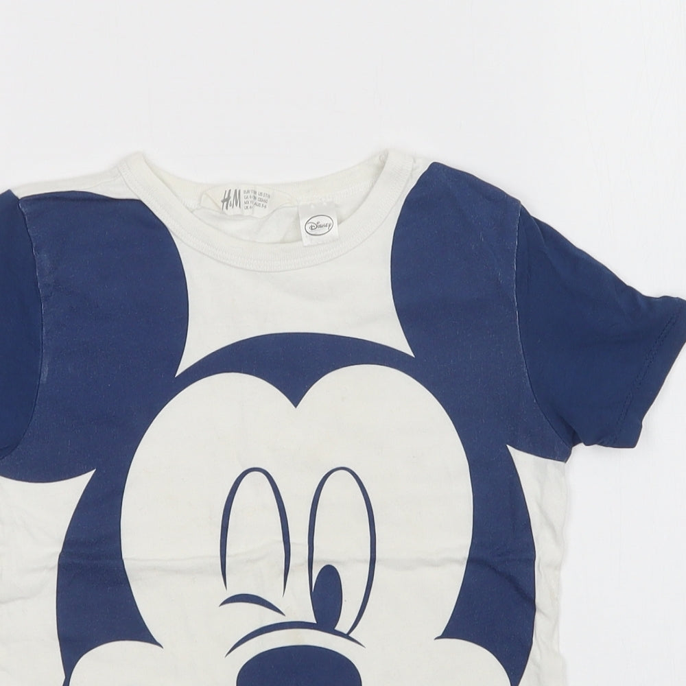 H&M Boys White   Basic T-Shirt Size 5-6 Years