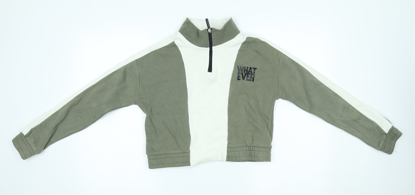 Primark Girls Green   Pullover Sweatshirt Size 12-13 Years  - cropped